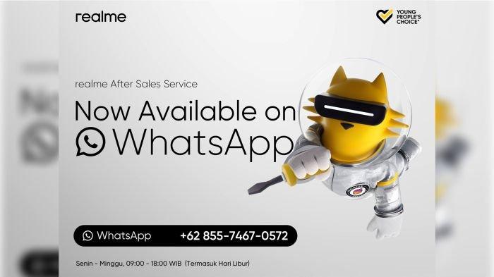 realme menawarkan layanan purnajual yang bisa diakses lewat WhatsApp di Indonesia