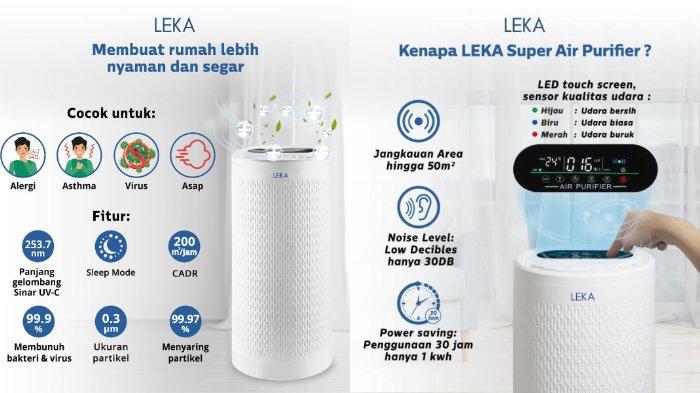 LEKA Super Air Purifier AP8000 dirancang dengan layar LCD serta dibekali remote control untuk pengoperasian yang lebih mudah