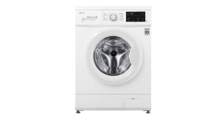 LG Mesin Cuci Front Loading 7 kg FM1007N3W solusi praktis membersihkan pakaian.