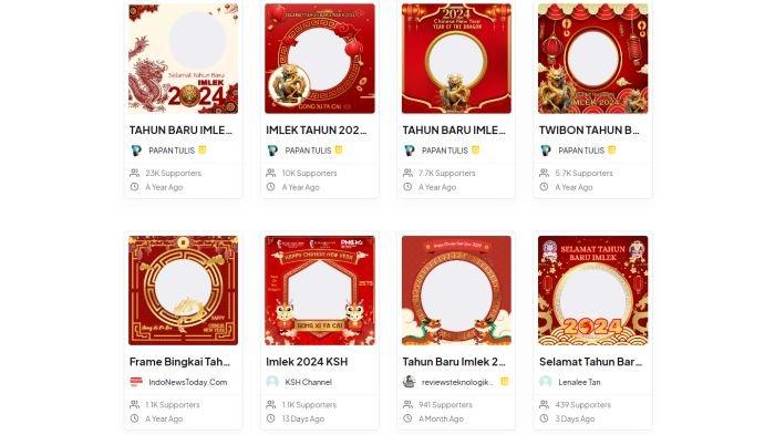 Tampilan beberapa Twibbon Imlek 2024 yang bisa dijadikan pilihan