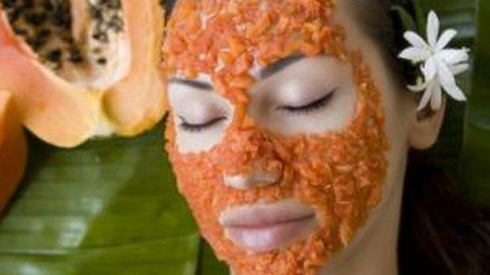 Ilustrasi masker alami buah pepaya yang mempunyai banyak manfaat untuk kulit wajah