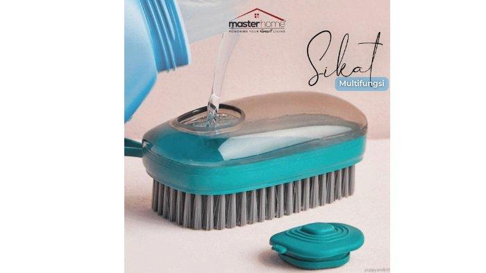 MASTERHOME Sikat Serbaguna dibekali dengan wadah sabun, tinggal tekan saja.