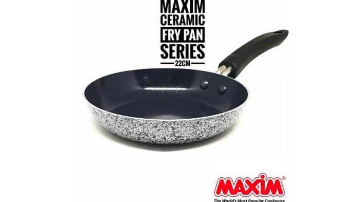 MAXIM Neostone Frypan Marble Ceramic desain keramik yang sangat elegan dengan handle anti panas.