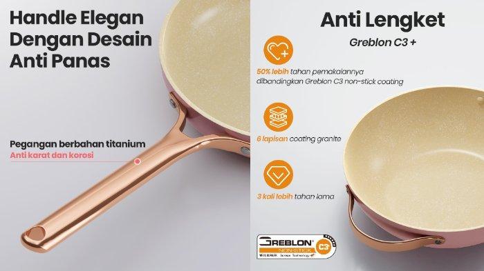 Mecoo Most Aesthetic Premium Non-stick Cookware hadir dengan material premium.