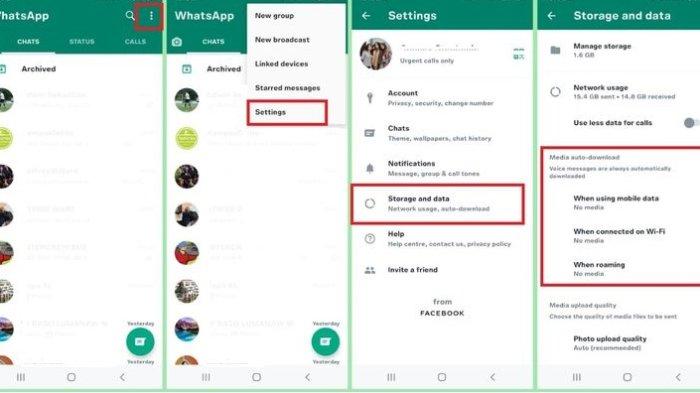 Ilustrasi cara mematikan opsi download otomatis di WhatsApp