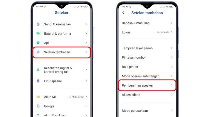 Ilustrasi membersihkan speaker menggunakan fitur bawaan Handphone
