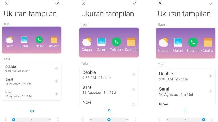 Mengubah ukuran tampilan layar di HP Xiaomi lewat menu Aksesibilitas