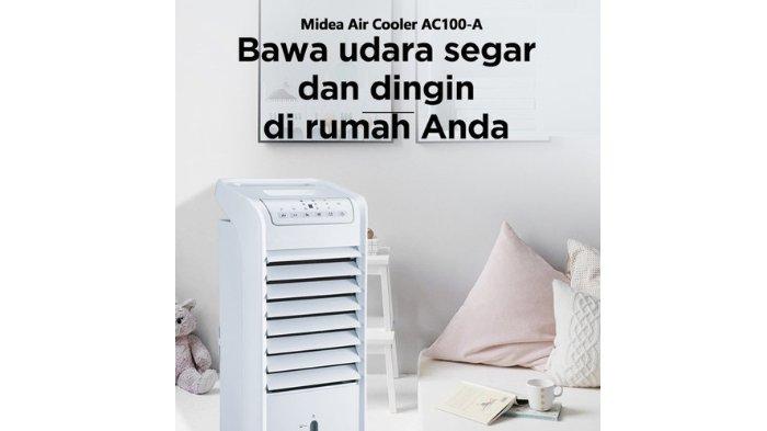 Midea Air Cooler 6.0 Liter AC100-A hadirkan suasana sejuk dan dingin berkat 2 ice pack yang disediakan