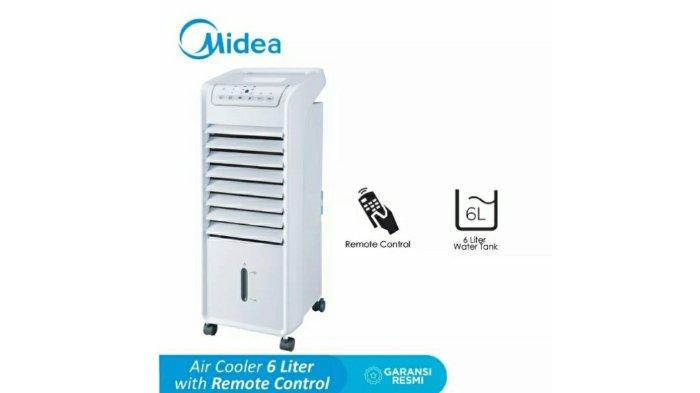 Midea Air Cooler 6.0 Liter AC100-A dirancang dengan pengoperasian remote control dan 2 pilihan warna