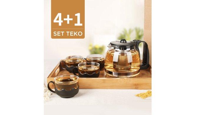 MINISO Teko Teapot Set berdesain simpel namun estetik, paket lengkap untuk konsumsi teh hangat bersama keluarga