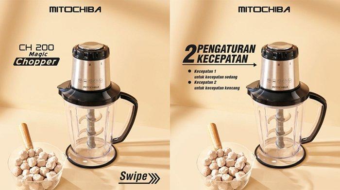 MITOCHIBA Food Magic Chopper CH200 hadir dengan motor andal dan 2 pilihan kecepatan.