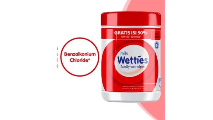 Mitu Wetties Antiseptic Family Wet Wipes Fresh Clean Bottle 90'S