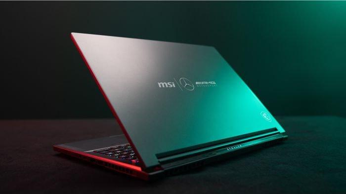 Ilustrasi laptop gaming MSI Stealth 16 yang berkolaborasi dengan Mercedes-AMG Motorsport