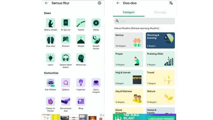 Fitur doa harian di aplikasi Muslim Pro