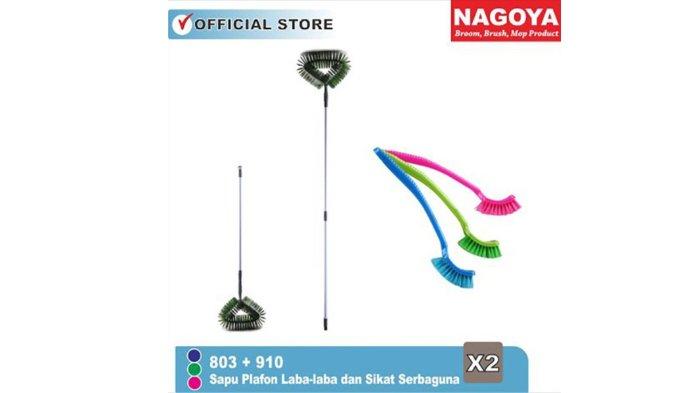 NAGOYA Pembersih Plafon Set - Sapu Laba-Laba + Sikat Serbaguna