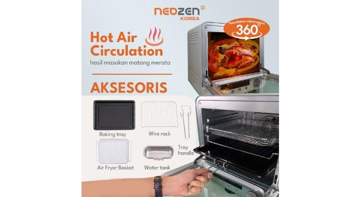 Neozen Air Fryer Oven dibekali dengan aksesori yang lengkap untuk kemudahan masak.