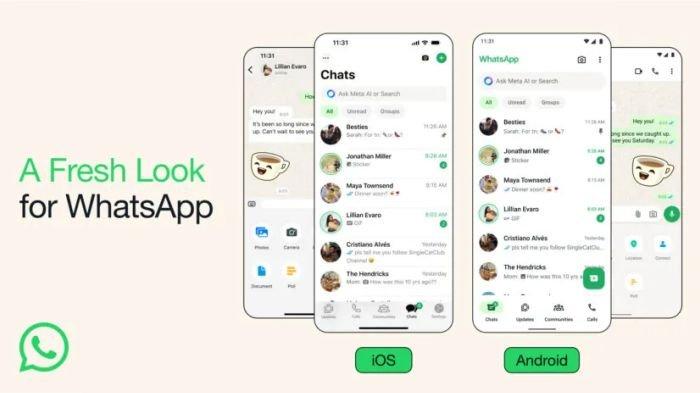 WhatsApp tampil segar dengan beberapa perubahan di platform Android dan iOS