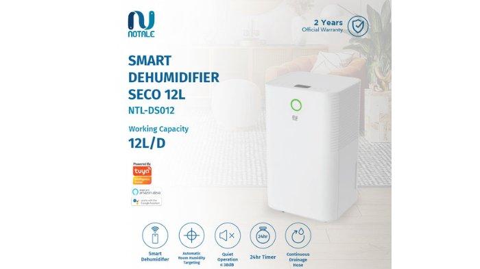 NOTALE Seco Smart Dehumidifier dengan desain elegan dan minimalis berkapasitas besar.