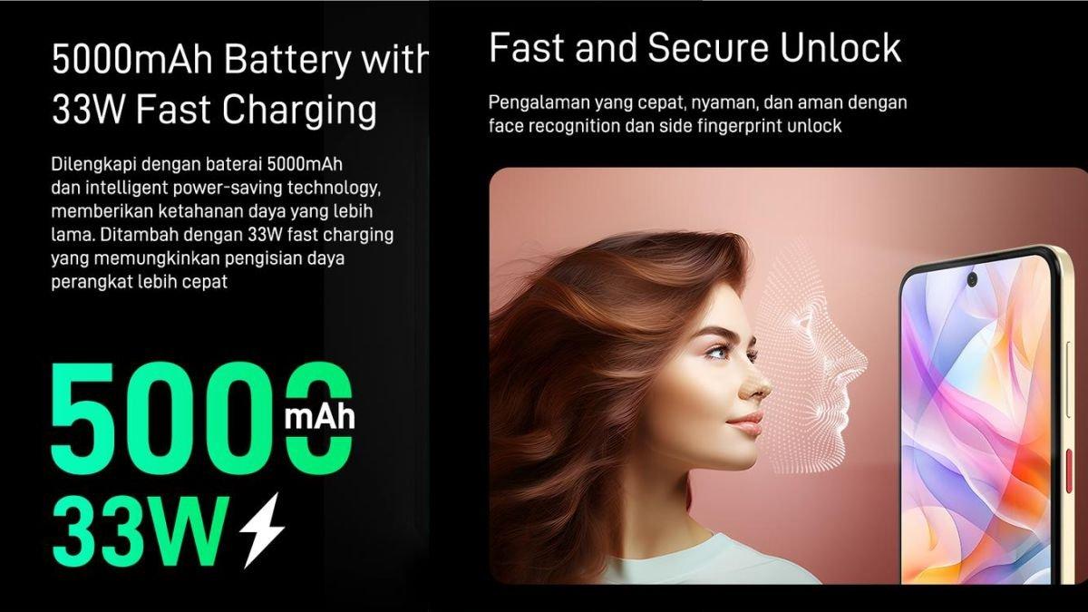 nubia V70 Design didukung baterai 5000 mAh dengan fast charging 33 watt