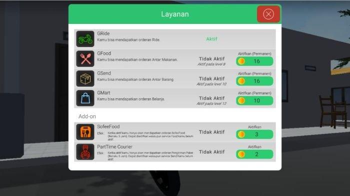 Layanan ojek online di Ojol The Game terlihat dibuat seperti di dunia nyata