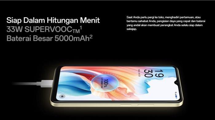 Sektor daya OPPO A38 didukung baterai 5000 mAh dan fast charging 33 watt