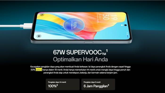 Kapasitas baterai OPPO A98 5G.