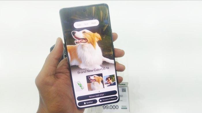 OPPO Reno11 5G hadir mengadopsi layar lengkung yang merupakan panel AMOLED berukuran 6,7 inch