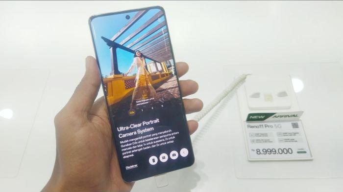 Ilustrasi tampilan layar HP dengan desain lengkung