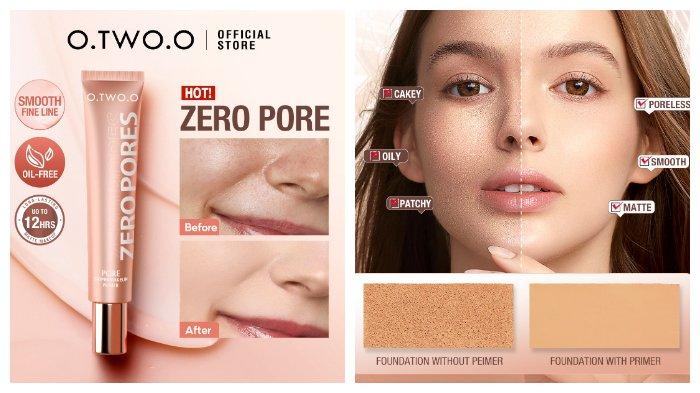 hasil penggunaan O.TWO.O Makeup Base Cream Invisible Pore Soft Focus Makeup Primer