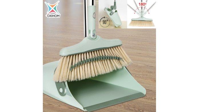 Oxihom Sapu dan Pengki Set C8006 dibekali sisir pada pengki.