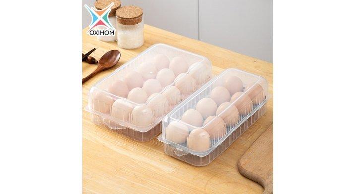 Oxihom Telur Egg Box dengan 2 pilihan ukuran yang bisa disesuaikan kebutuhan.