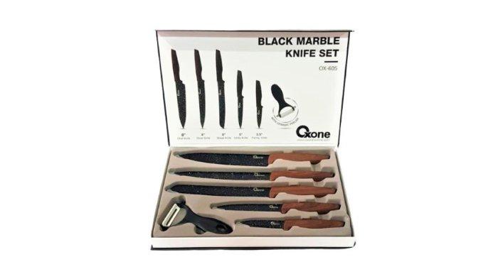 Oxone OX605 Set Pisau Dapur Marble 6 set
