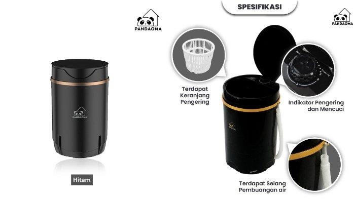 PANDAOMA Mesin Cuci Mini Portable hadir dengan desain ringkas namun performa pembersihan handal.