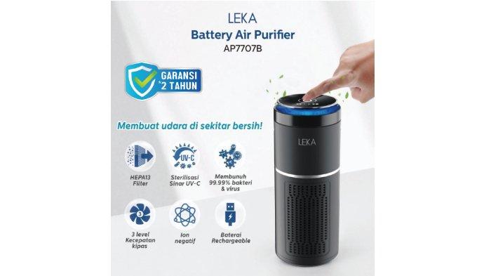 Penggunaan LEKA AP7707 Battery Air Purifier lebih leluasa karena hanya membutuhkan daya 2 watt saja