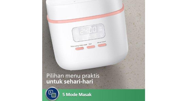 PHILIPS 0.54L Mini Digital Rice Cooker HD3064/33 solusi praktis memasak di dapur mungil.