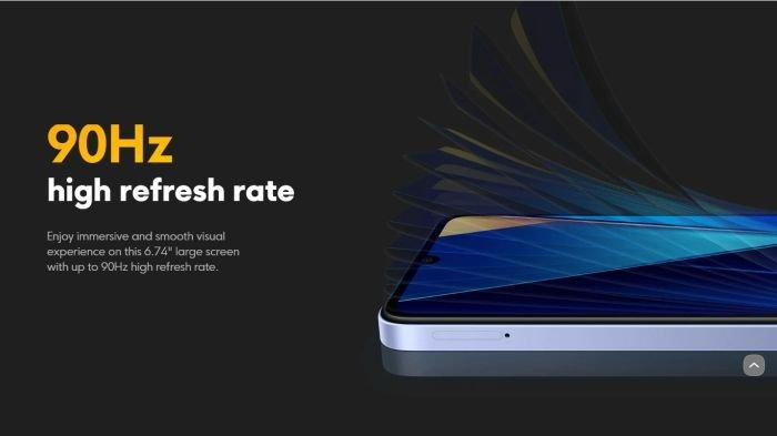 Layar berukuran lega milik POCO C65 didukung refresh rate 90 Hz
