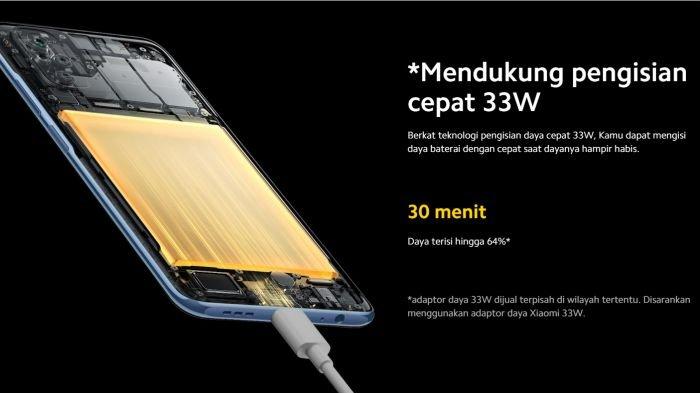 Baterai jumbo POCO M5s didukung oleh fast charging 33 watt