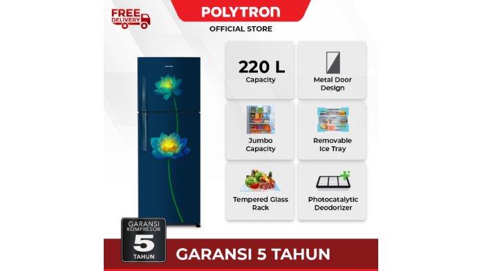 POLYTRON Kulkas 2 Pintu Beauty Steel 220 liter PRB 237LB