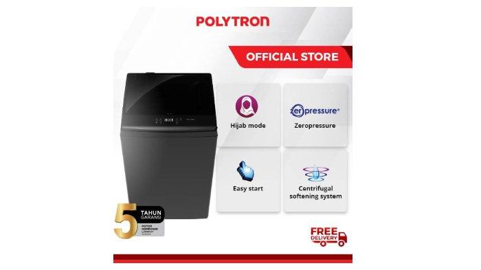 POLYTRON Mesin Cuci 1 Tabung Zeromatic PAW 80518B dengan kapasitas 8 kilogram dan pengoperasian yang mudah.