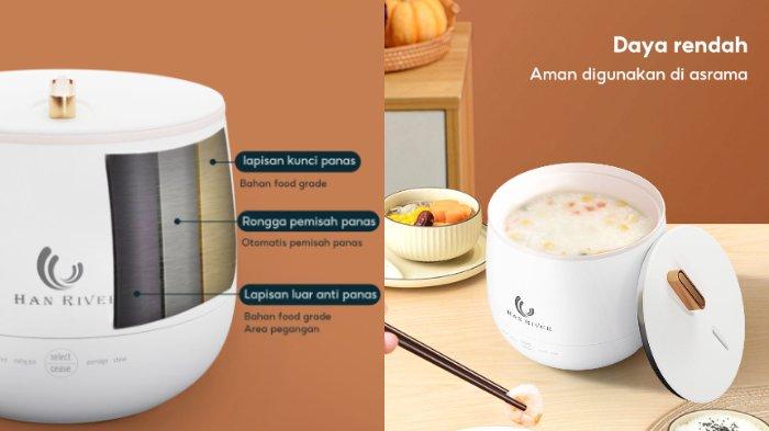 HAN RIVER Magic Com Mini HRRC05WT dibekali dengan 3 lapisan anti panas sekaligus material food grade untuk kreasikan menu