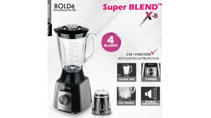 BOLDe Super Blend X8 hadir sebagai produk multifungsi sekaligus dibekali 4 buah mata pisau handal.