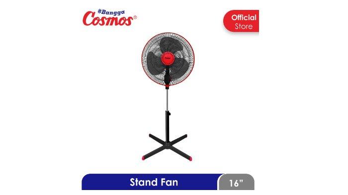 Produk Cosmos 16-XDC Stand Fan didesain dengan cross base.