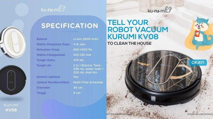 Kurumi KV 08 Robot Vacuum Cleaner dibekali dengan gyro technology dan daya hisap kuat untuk pembersihan partikel secara maksimal