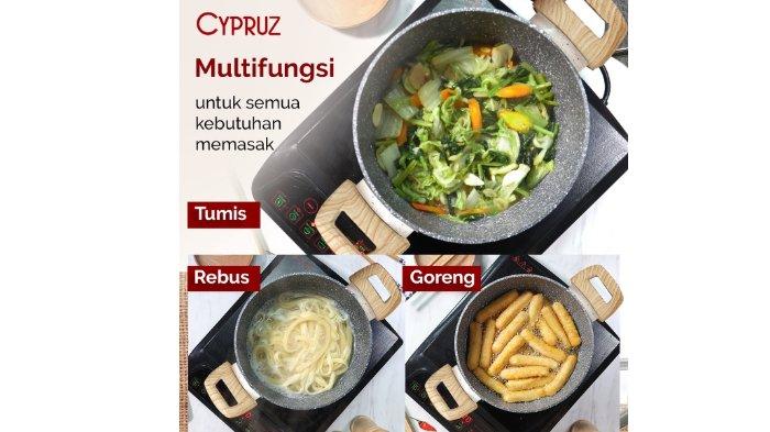 CYPRUZ White Granite Wok Pan cocok untuk kreasikan beragam menu dengan kematangan lebih merata