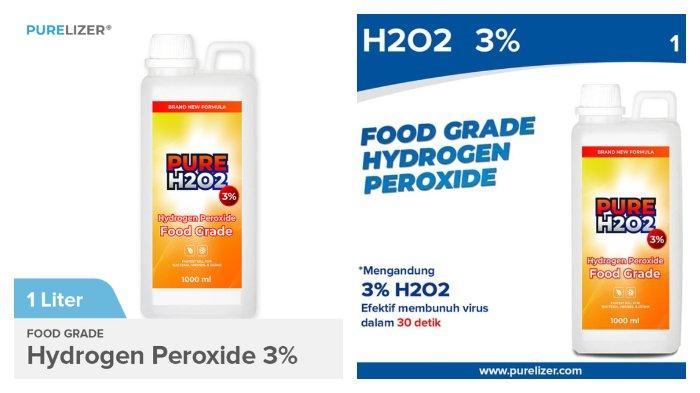 PURE H2O2 3 persen Food Grade 1 Liter Hydrogen Peroxide