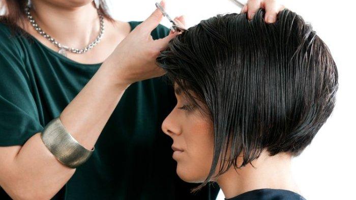 Ilustrasi rambut dengan model pendek.