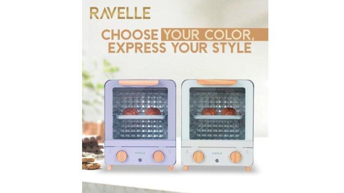 RAVELLE Cubic Oven Listrik 18L hadir dengan desain Korean Style dan handle kayu estetik.