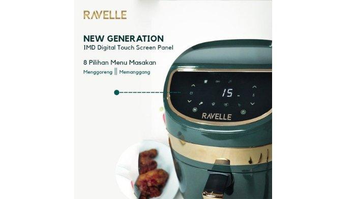 RAVELLE Digital Air Fryer 3.5L solusi masak sehat sekaligus lezat.