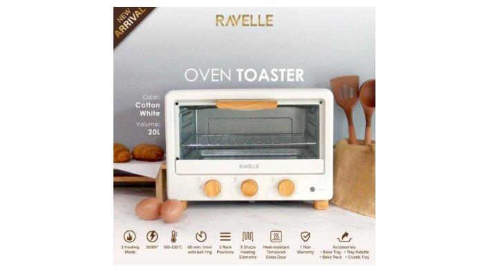RAVELLE Electric Oven dengan diamond shape black panel.