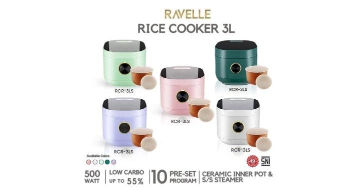 Ravelle Rice Cooker Digital Low Carbo 3 Liter .